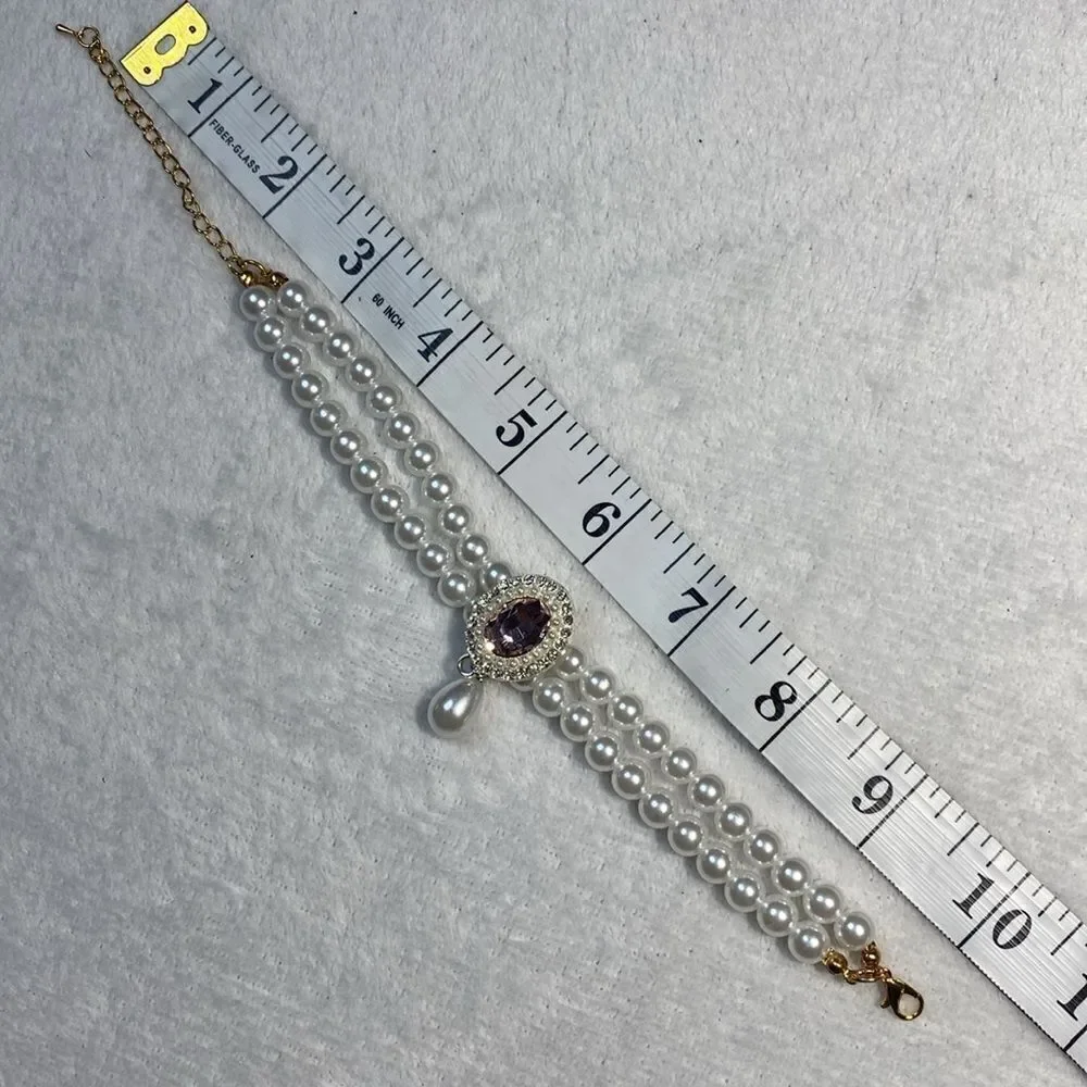 Fancy Pearl Dog Bling Necklace Collar